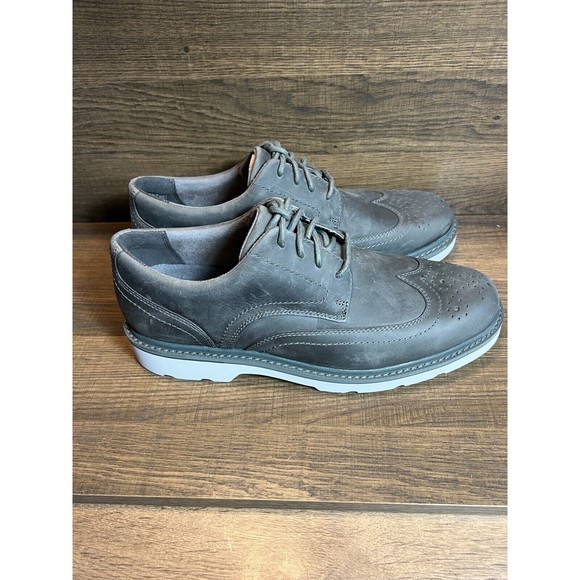 NWB Rockport Mens Charlee Wingtip Oxfords Gray Leather 9M - Picture 2 of 11